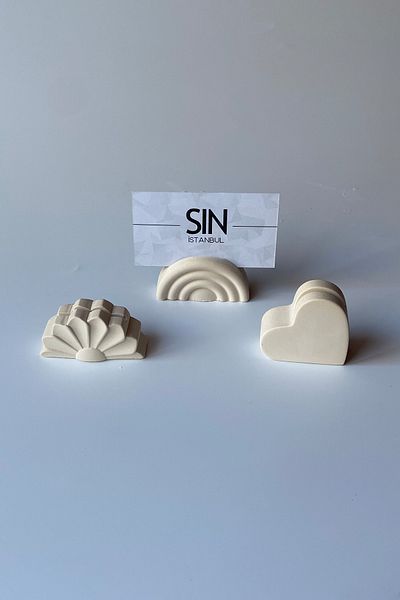 sin istanbul Мини държач за визитки от 3 части, държач за бележки, бежов