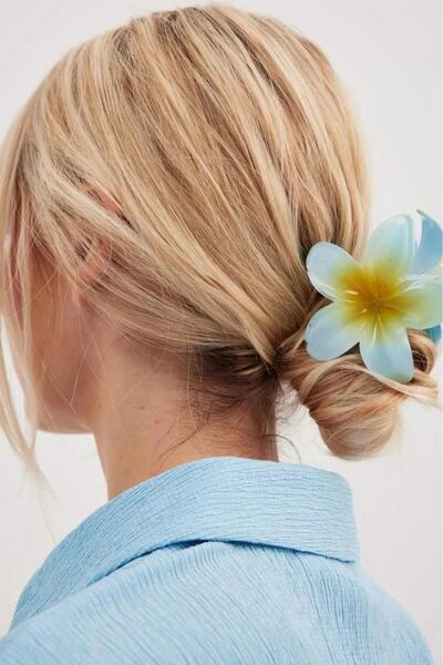 Rossetto Atelier Лотос Гібіскус Квітка Яскравий Акрил Синій Затискач