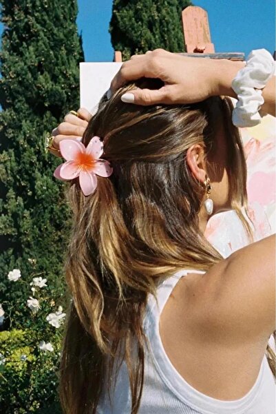 Rossetto Atelier زهرة الكركديه لوتس مشبك أحمر أكريليك لامع