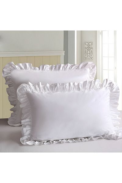 METİNEV silver color ruffle pillowcase