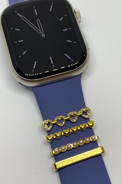 L'eDoren Apple Watch Uyumlu Saat Kordon Aksesuarı Charm Set Tüm Seri Kordonla...
