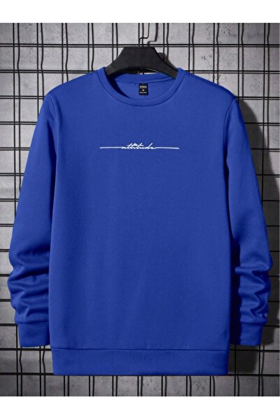 Adrift Attitude Colorful Oversize kroj okrugla kragna Dukserica PLAVA BOJA