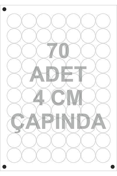 BİNBİRBASKI Happy Day Written Sticker Label 4x4 cm Round Flower Patterned 70 Pieces
