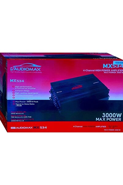 AUDİOMAX Mx-534 3000w 4 Kanal Profesyonel Oto Anfi Amfi