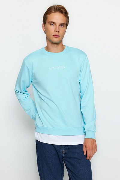 Trendyol Collection Mikina Mint Crew Neck Neck - Regular Cut TMNAW22SW0632