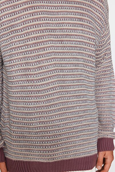 Trendyol Collection Szárított rózsa jacquard normál nyakú pulóver - TMNAW22KZ0658