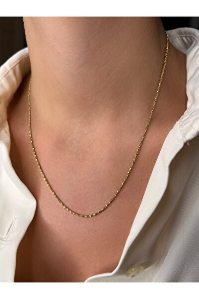 40cm Gold Luminous Thin Steel Italian Chain Necklace