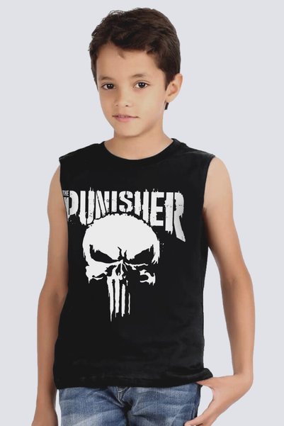 ROCKANDROLL Kazna za crni izrezani rukav | Bezprukavna unisex dečja majica | ...