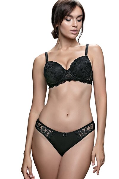 AYCI Γυναικείο Σετ σουτιέν χωρίς επένδυση/χωρίς στήριξη με μαύρη δαντέλα