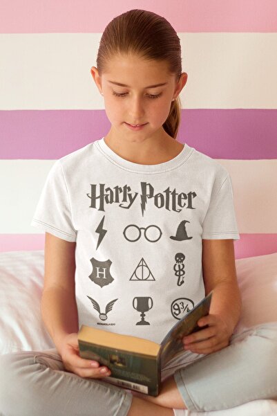 ROCKANDROLL HP Символи Біла Короткий Рукав Дівчача Хлопчача Унісекс Дитяча Фу...