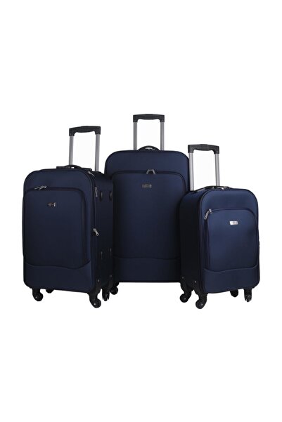 Best Lacivert Unisex 3'Lü Valiz Seti 1060-Lcv-Set