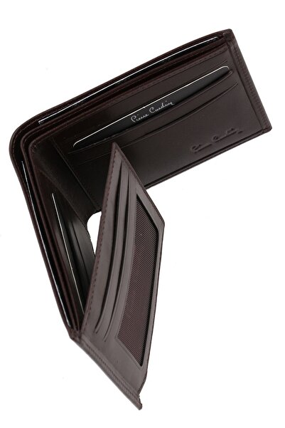 Pierre Cardin Ανδρικό πορτοφόλι με λογότυπο καφέ 2361K KRVT 8690002222192