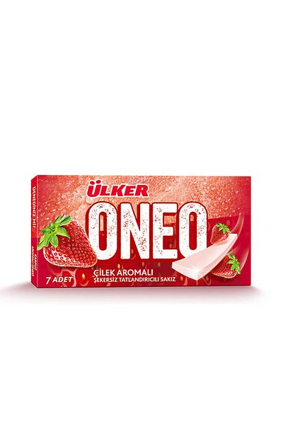 Ülker Oneo Slims Strawberry Flavored Chewing Gum 14 Gr X 27 Pieces