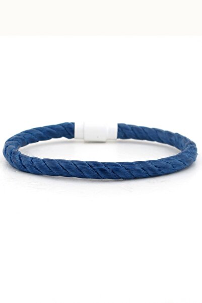 Solfera Men's Blue Rope White Magnet Clip Bracelet Bt589