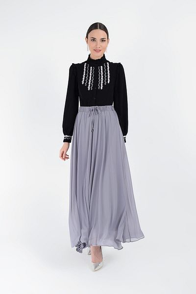 Bym Fashion Γυναικεία γκρι φούστα 1141