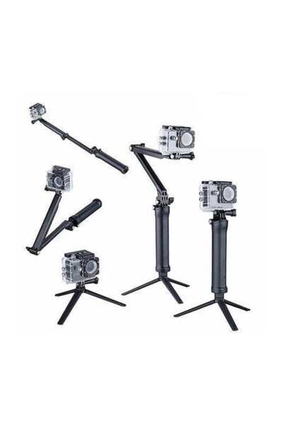 Gplus Aksiyon Kamera 3 Yollu Katlanır Monopod Stand Selfie Çubuğu GP238