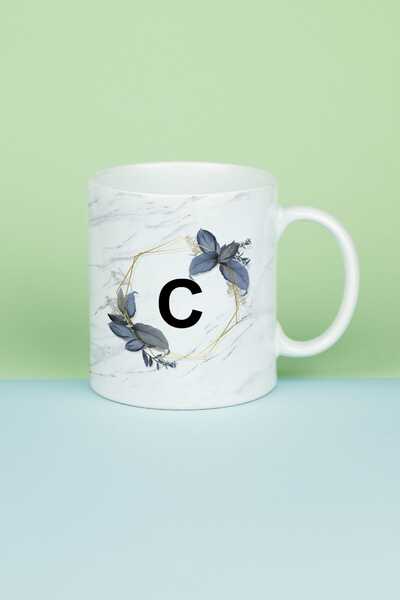 Hediyelen Marble Designed Letter C Mug
