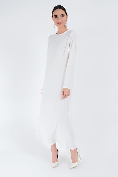 Bym Fashion Λευκό γυναικείο φόρεμα 3202