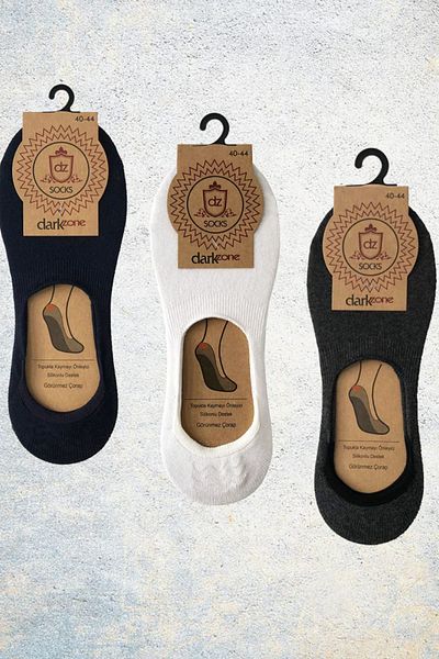 darkzone Ανδρικές κάλτσες Navy Blue - Smoked - White - Ballerina Socks 3 Pack - DZCP3004