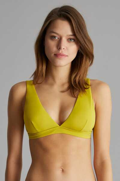 Penti Yağ Yeşili Basic Derin V Bikini Üstü