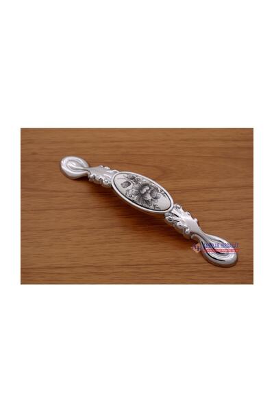 Azimkar Hırdavat PORSELEN KULP ANTİK BAKIR ÇİÇEKLİ MODELİ 128 MM DELİK MESAFESİ