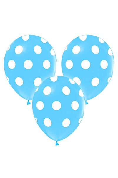 Kazanabil 20 قطعة من بالونات الحفلات الزرقاء مع نقاط بولكا بيضاء