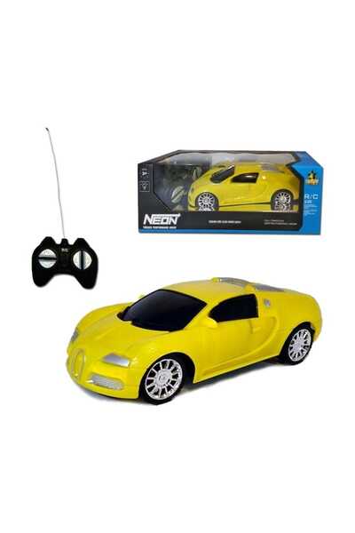 Erdem Oyuncak Neon Işıklı Uzaktan Kumandalı Araba, Sarı Bugatti, ER-NEON