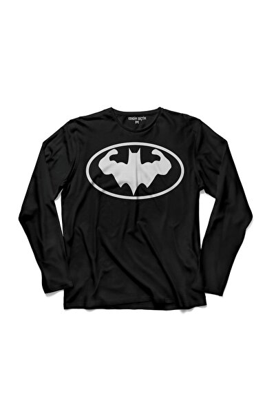 Kendim Seçtim Batman Logo Gym Fitness Bodybuilding Μακρυμάνικο T-shirt