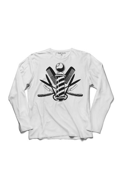 Kendim Seçtim Frizer Frizer Coafor Foarfece Pieptene Păr Barba Ras Tricou cu mânecă lungă