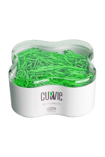 Mas Curvie Colored Paper Clip 500 Pieces Green
