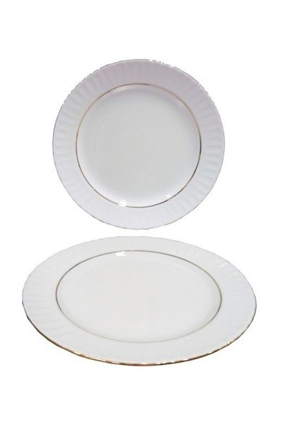 Güral Porselen Gilded 12 Pieces 25 Cm Flat Plates