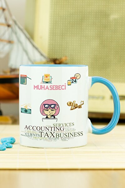 Hediyelen Muhasebeci Kupa Bardak Mavi