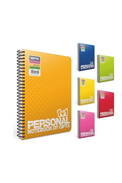 Gıpta Personal A4 100 Yaprak 1+1 PP Kapak Spiralli Bölmeli Defter (2166)