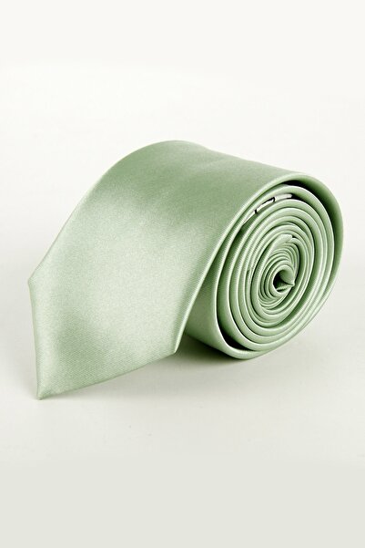 Zaim Aksesuar Ανδρική πράσινη γραβάτα και μαντήλι από φιστίκια πράσινο 112