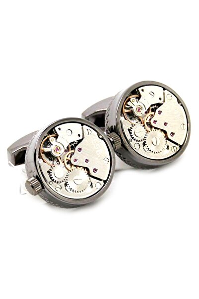 Omark Cotton Daire Gunmetal Renk Saat Dişlisi Kol Düğmesi 941 800941