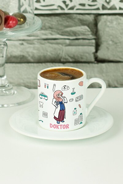 Hediyelen Doktor Türk Kahvesi Fincanı Beyaz