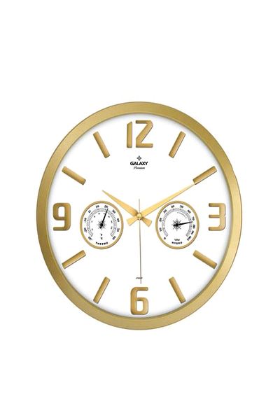 Galaxy 705-B Metal Wall Clock with Thermometer 2016St00052