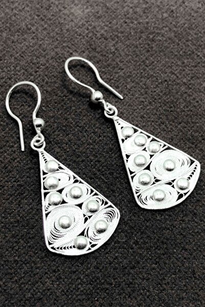 Midyat Nurtaş Gümüş Damla Model Telkari Gümüş Küpe MNG201013391