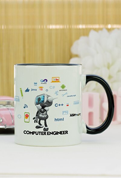 Hediyelen كوب مهندس الكمبيوتر باللون الأسود