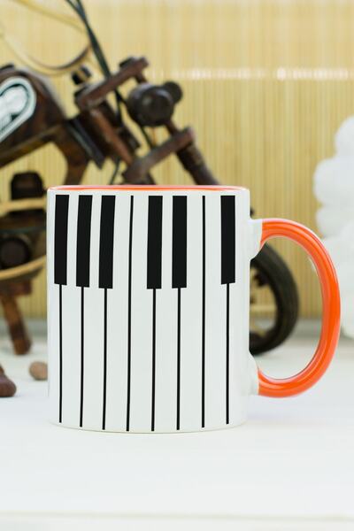 Hediyelen Piyano Kupa Bardak Turuncu