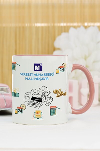 Hediyelen كوب محاسب مالي مستقل باللون الوردي