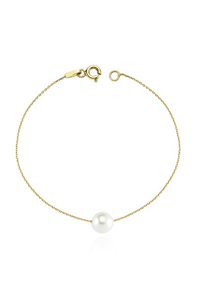 Glorria Kadın Altın Tek İnci Bileklik DU0075-B