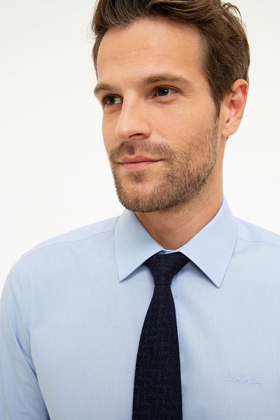 Pierre Cardin Cămașă de bază pentru bărbați albastru deschis Slim Fit G021GL004.000.841875