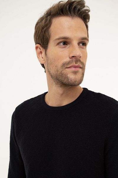 Pierre Cardin Πλεκτό πουλόβερ ανδρικό σκούρο Navy Slim Fit G021GL0TK.000897766