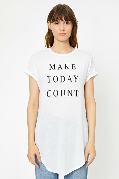 Koton Dámské tričko s bílým textem 0KAF10653GK