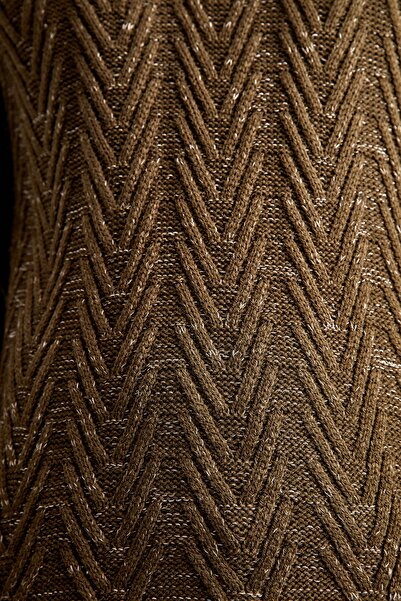 Trendyol Collection Khaki Slim Fit Sweter z okrągłym dekoltem - Tmnaw20Mg0029