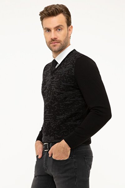 Pierre Cardin Erkek Siyah Slim Fit Triko Kazak G021GL0TK.000.867142