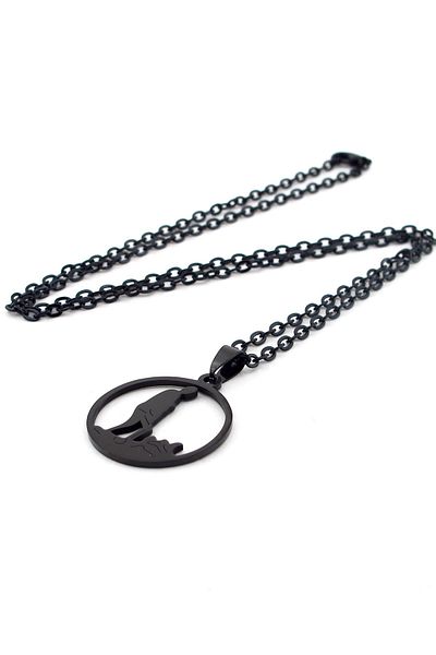Solfera Men's Ataturk Kocatepe Big Taaruz Black Steel Necklace Q0065