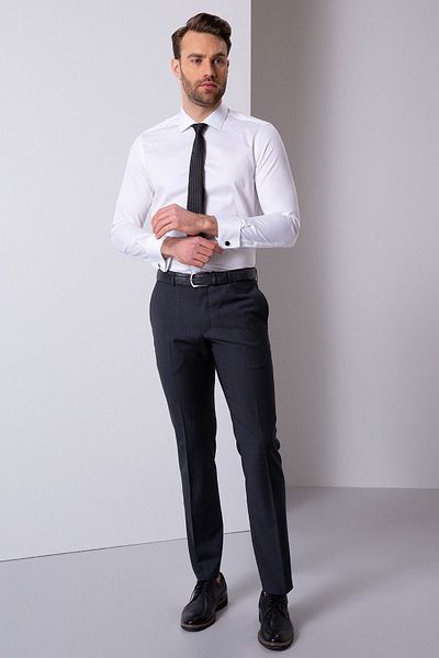 Pierre Cardin Λευκό Slim Fit Basic πουκάμισο