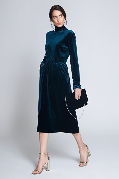 C-ya Kadın Green Elbise- Çanta Set 11853Green